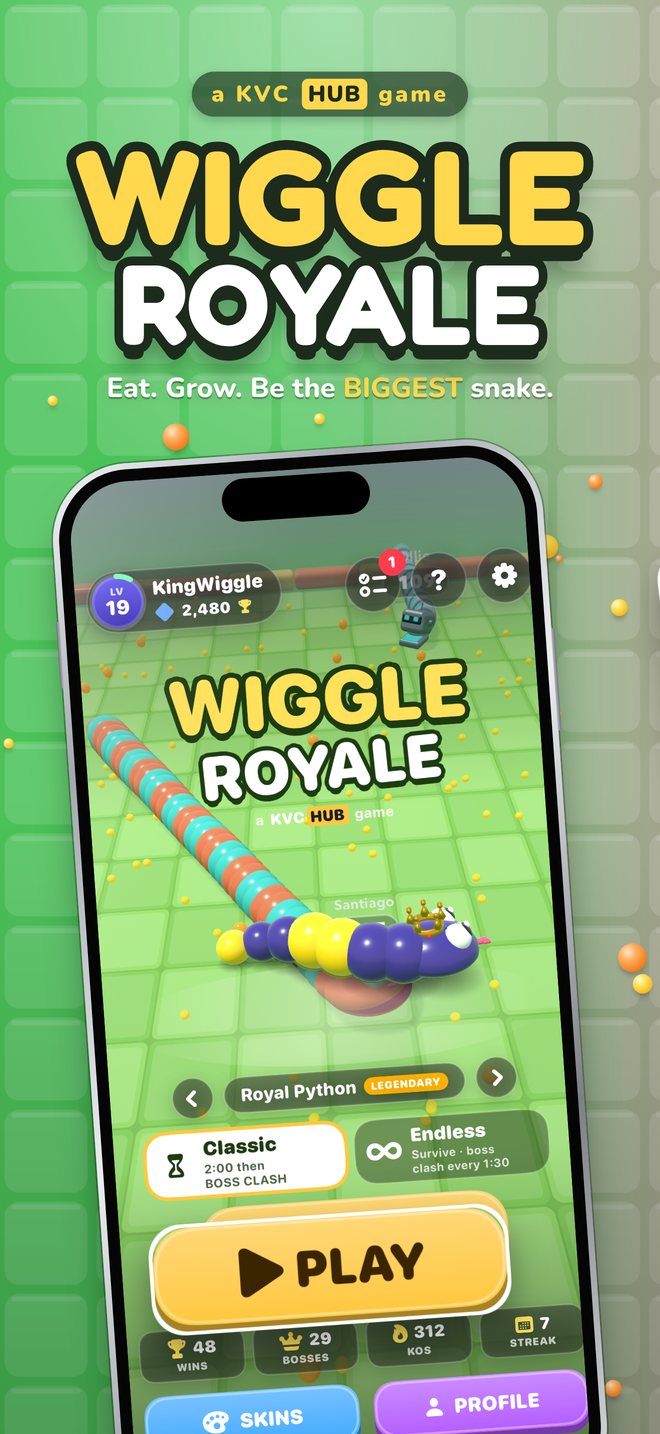 Wiggle Royale home screen